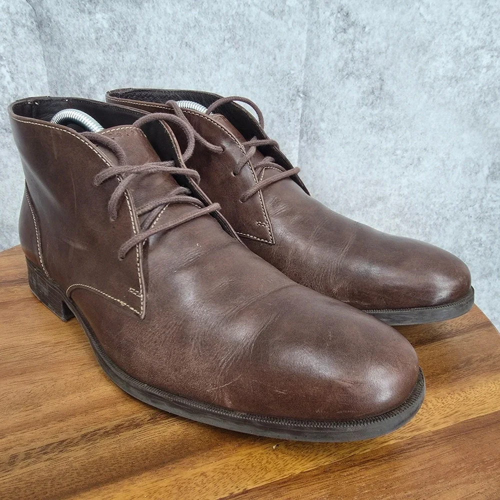 Cole Haan Chukka Boots Mens 8 M M Copley Brown Leather‎ Lace Up Ankle C13153